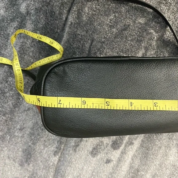 Cc Whiting Leaf Leather Black and Brown Crossbody Bag - Picture 10 of 10